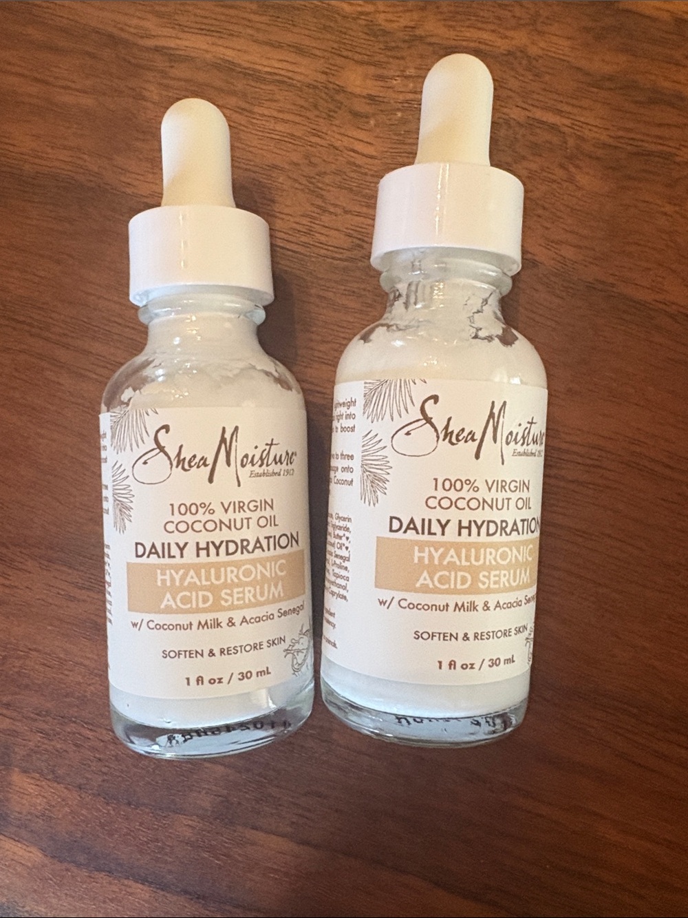(2) Shea Moisture Daily Hydration Hyaluronic Acid Serum - New, Unused Bottles